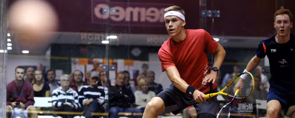 Pro squash players know when to play the unconventional shot.