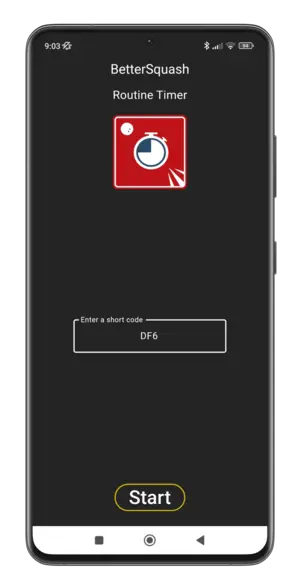 The BetterPractice app: Entering a code